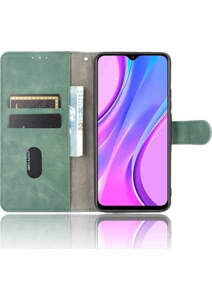 Cilt Touch Cüzdan Stand Deri Deri Flip Shell Xiaomi Redmi 9-Yeşil (Yurt Dışından) fırsatları