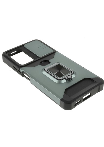 Kamera Kaydırıcı Anti-Fall Koruma Pc+ Tpu Telefon Kılıf Kartı Yuvası ve Kickstand Tasarım Telefon Kapağı Xiaomi Redmi Note 11 Pro 5g (Çin) (Mediatek)/note 11 Pro+ 5g-Dark Yeşil (Yurt Dışından) fırsatları