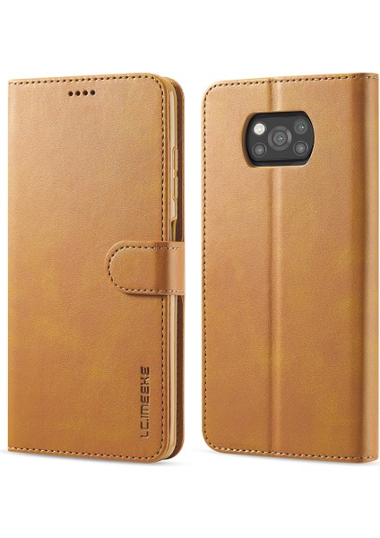 Cüzdan Stand Deri Kabuk Telefon Kapak Kılıfı Xiaomi Poco X3 Nfc/xıaomı Poco X3-Brown (Yurt Dışından)
