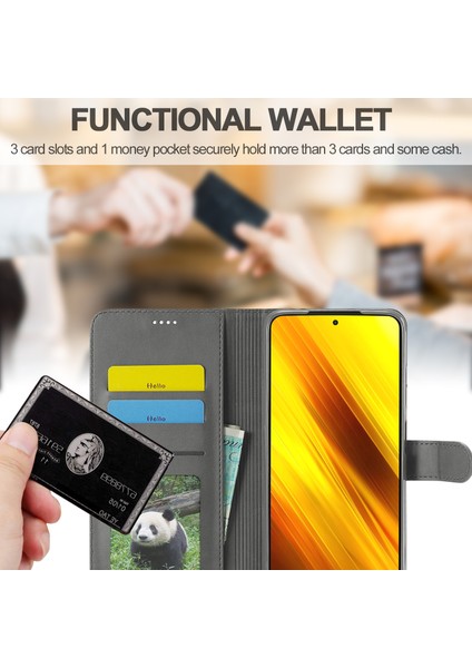 Cüzdan Stand Deri Kabuk Telefon Kapak Kılıfı Xiaomi Poco X3 Nfc/xıaomı Poco X3-Gre (Yurt Dışından)