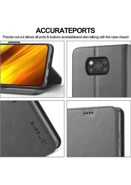Cüzdan Stand Deri Kabuk Telefon Kapak Kılıfı Xiaomi Poco X3 Nfc/xıaomı Poco X3-Gre (Yurt Dışından)