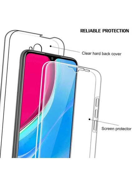 Hibrid Pet+Tpu+Akrilik Xiaomi Redmi 9 Için Tam Kapsam Kılıfı (Yurt Dışından)