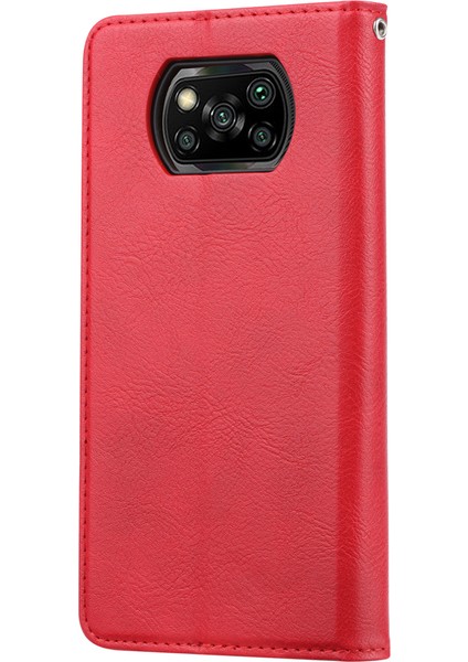 Xiaomi Poco X3 Nfc Için Stand-Ras ile Cüzdan Cep Telefonu Kabuğu Otomatik Absorbe Deri (Yurt Dışından)