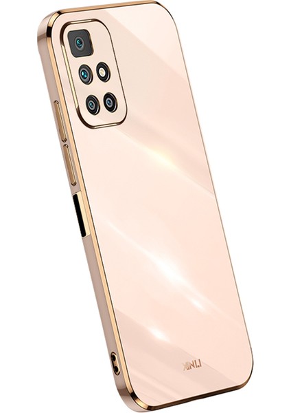 Xiaomi Için Xinli Redmi 10 4g (2021)/REDMI 10 2022 4g/redmi 10 Prime/redmi Not 11 4g (Mediatek) Elektrokaplatma Kenar Pembe ile Telefon Kasası (Yurt Dışından)