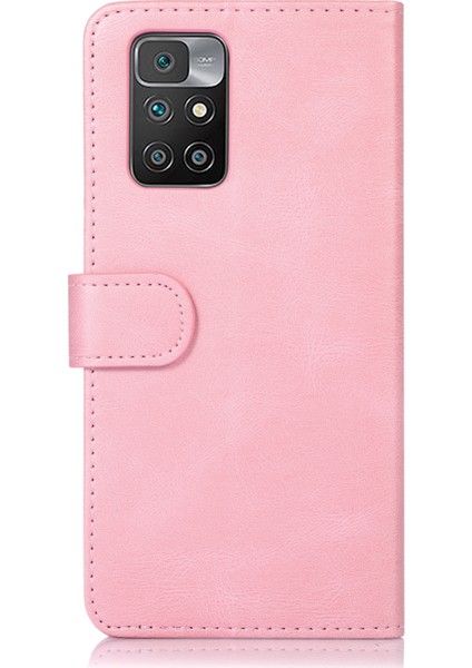 Dikiş Pu Deri Manyetik Toka Stand Telefon Kılıfı Cüzdan Koruyucu Kapak Xiaomi Redmi Note 11 Pro 5g (Çin) (Mediatek)/note 11 Pro+ 5g-Pink (Yurt Dışından) modelleri