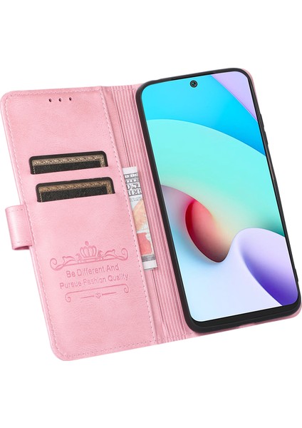 Dikiş Pu Deri Manyetik Toka Stand Telefon Kılıfı Cüzdan Koruyucu Kapak Xiaomi Redmi Note 11 Pro 5g (Çin) (Mediatek)/note 11 Pro+ 5g-Pink (Yurt Dışından) fırsatları