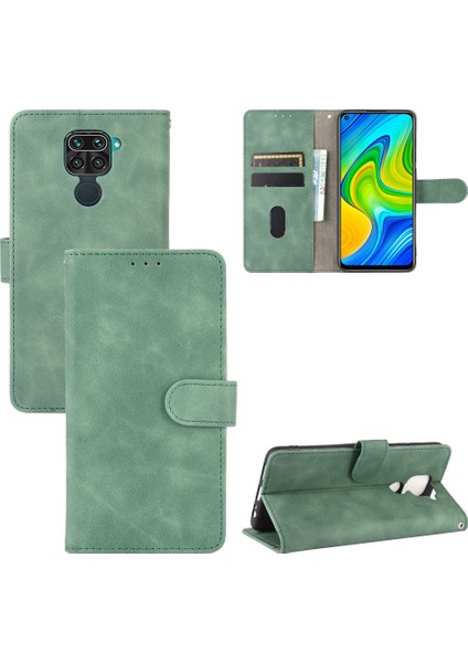 Cilt Touch Cüzdan Deri Deri Flip Shell Xiaomi Redmi Note 9/redmi 10X 4g-Yeşil (Yurt Dışından)