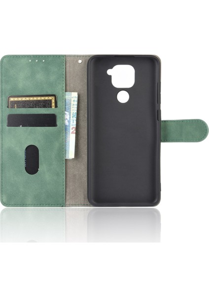 Cilt Touch Cüzdan Deri Deri Flip Shell Xiaomi Redmi Note 9/redmi 10X 4g-Yeşil (Yurt Dışından)