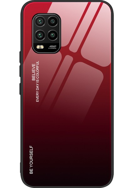 Xiaomi Mi 10 Lite 5g-Red/siyah Için Gradyan Renk Temsilli Cam+Pc+Tpu Hibrit Kabuk Kılıfı (Yurt Dışından) fiyatları