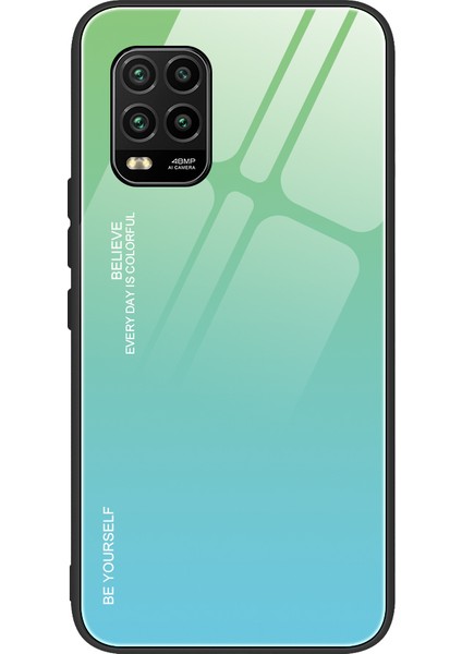 Gradyan Renk Temsilli Cam+Pc+Tpu Hibrit Kabuk Kılıfı Xiaomi Mi 10 Lite 5g-Cyan/mavi (Yurt Dışından) fiyatları
