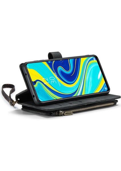 Xiaomi Redmi Için Note 9 Pro 4g/note 9 Pro Max/note 9s 4g Anti-Damla Zipper Cep Telefonu Cüzdan Kılıfı Stand Pu Deri Kıç Çizgiye Karşı Anti Kart Kartı Tutucu-Black (Yurt Dışından) fiyatları