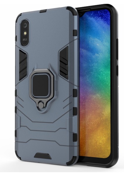 Xiaomi Redmi 9A Parmak Yüzüğü Tutucusu Kickstand Pc+Tpu Koruyucu Kabuk Kapak Mavisi (Yurt Dışından) fiyatları