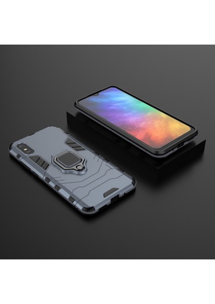 Xiaomi Redmi 9A Parmak Yüzüğü Tutucusu Kickstand Pc+Tpu Koruyucu Kabuk Kapak Mavisi (Yurt Dışından) fırsatları