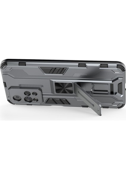 Kickstand Şok Geçirmez Çift Katman Sert Pc Yumuşak Tpu Hibrid Koruyucu Kapak Xiaomi Redmi Note 11 Pro 5g (Çin) (Mediatek)/11 Pro+ 5g-Grey (Yurt Dışından) fırsatları