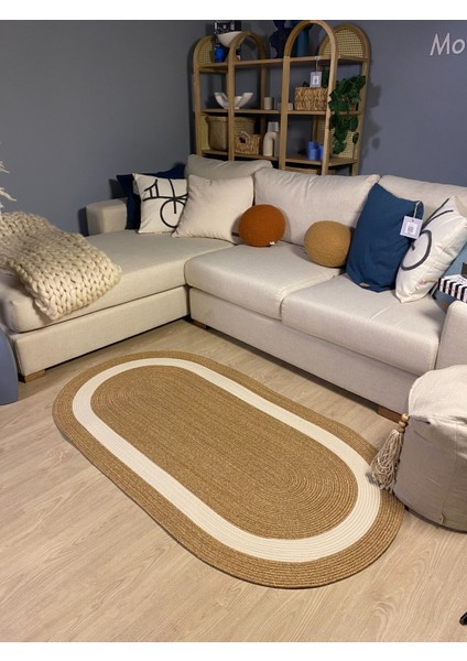 Oval Hasır Görünümlü Jüt Kilim modelleri