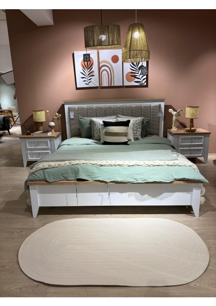 Oval Hasır Görünümlü Jüt Kilim