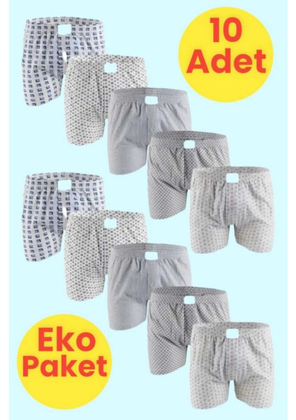 Erkek Paket 10'lu Emprime Boxer
