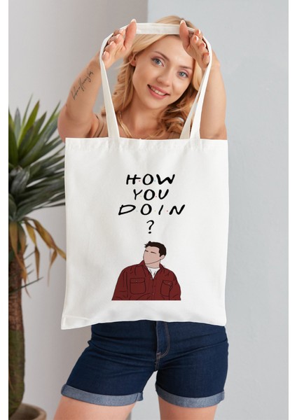 How You Do In? Model Baskılı Günlük Kullanım Özel Baskı Bez Omuz Çantası Hediyelik Tote Bag
