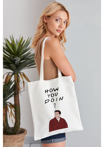 How You Do In? Model Baskılı Günlük Kullanım Özel Baskı Bez Omuz Çantası Hediyelik Tote Bag