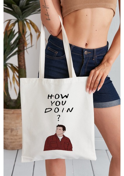How You Do In? Model Baskılı Günlük Kullanım Özel Baskı Bez Omuz Çantası Hediyelik Tote Bag