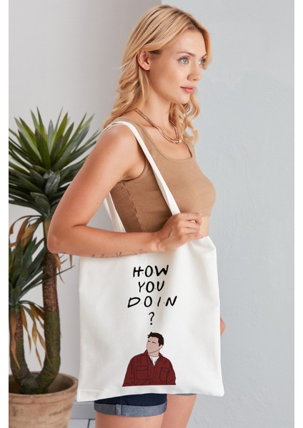 How You Do In? Model Baskılı Günlük Kullanım Özel Baskı Bez Omuz Çantası Hediyelik Tote Bag
