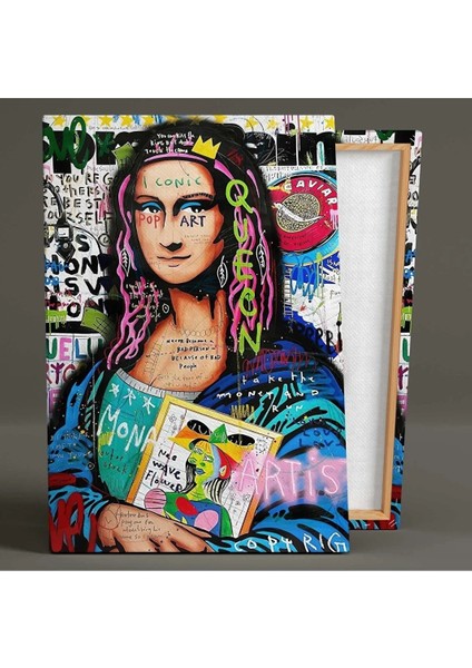 Mona Lisa Inci Küpeli Kız ve Venüsün Doğuşu Grafiti Sokak Sanatı 3 Lü Set Kanvas Tablo AR030186