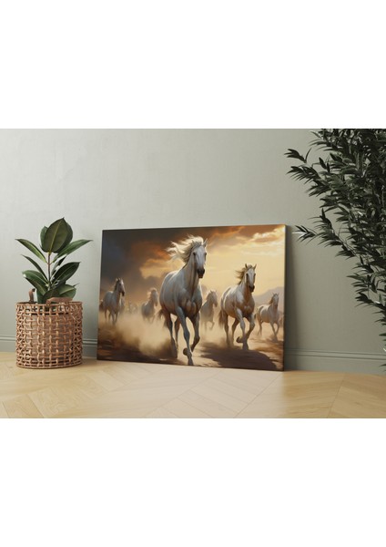 Asil Beyaz Atlar Dekoratif Kanvas Tablo ART030262 fiyatları