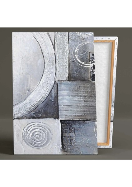 Gümüş Detaylı Geometrik Dekoratif Ikili Kombin 2 Li Set Kanvas Tablo AR030203 fiyatları