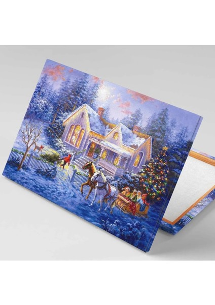 Huzurlu Kış Yılbaşı Yeni Yıl Noel Merry Christmas Doğa Manzara Kanvas Tablo AR030152 fiyatları