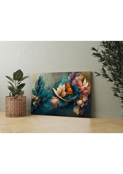 Renkli Çiçekler Dekoratif Kanvas Tablo ART030261