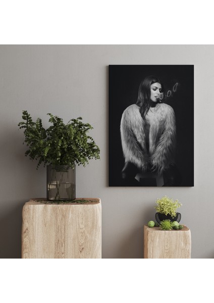 Siyah Beyaz Kadın Nü Kanvas Tablo ART030253