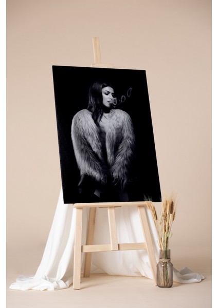 Siyah Beyaz Kadın Nü Kanvas Tablo ART030253 fiyatları
