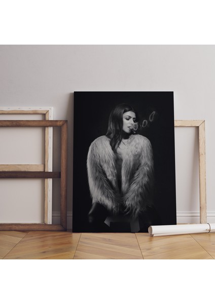 Siyah Beyaz Kadın Nü Kanvas Tablo ART030253 modelleri