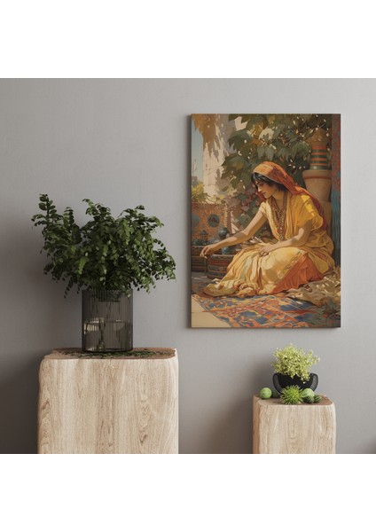 Hintli Kadın Dekoratif Sanatsal Kanvas Tablo ART030256