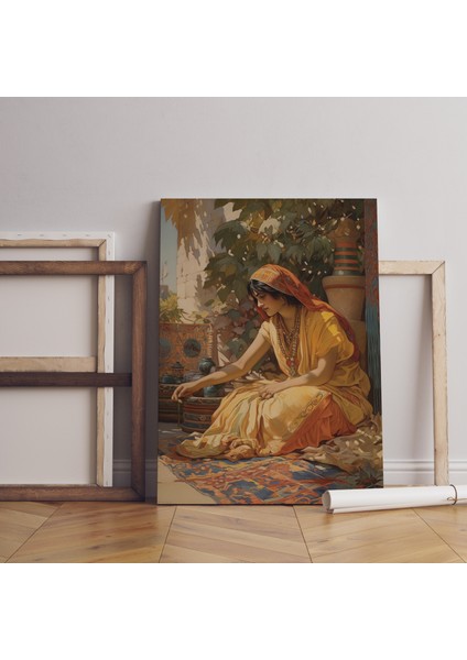 Hintli Kadın Dekoratif Sanatsal Kanvas Tablo ART030256 fiyatları