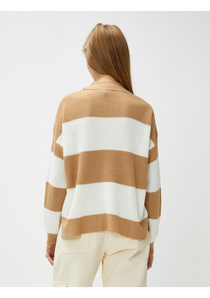 Bisiklet Yaka Triko Kazak Uzun Kollu Fitilli fırsatları