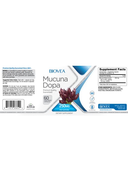 Dopa Mucuna 250 mg - 60 Caps fiyatları