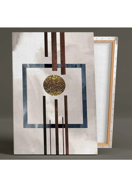 Modern Geometrik Şekiller Üçgen Yuvarlak Kare Dekor Ikili Kombin 2 Li Set Kanvas Tablo AR030204