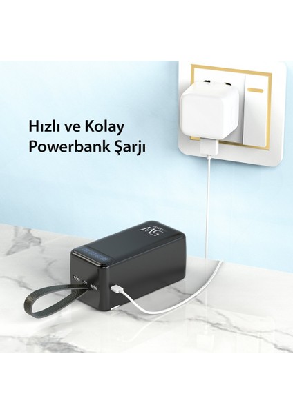 PB58 50.000 Mah Pd Hızlı Şarj Dijital Göstergeli Powerbank fırsatları
