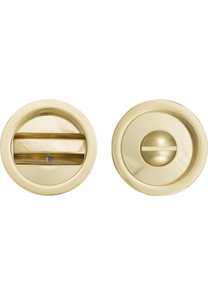 Round Gömme Kayar Kapı Kulp Wc Tipi Pirinç Parlak Renkli 4'lü Paket