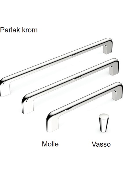 Molle Kulp Krom Parlak Renkli 192MM 4'lü Paket fiyatları