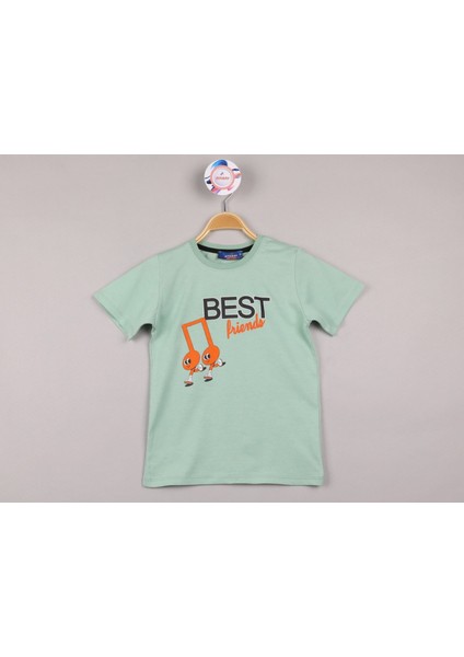 Pamuklu Best Friends Firari Notalar Baskılı Kısa Kollu Mevsimlik T-Shirt