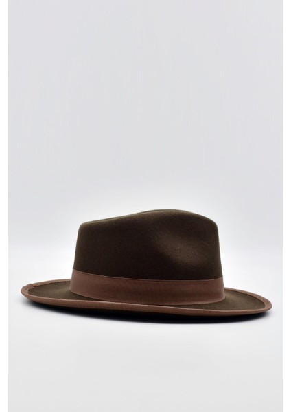 Vintage Erkek Fedora Fötr şapka Panama İngiliz Trilby Kasket Kahve modelleri