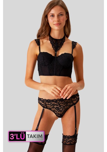 Kadın Cenova Soft Push Up Dantelli Büstiyer Takım 4862 fiyatları