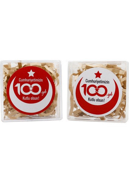 100. Yıl 29 Ekim Cumhuriyet Bayramı Yapışkanlı Etiket 4 cm Yuvarlak 24 Adet ( Beyaz - Kırmızı)