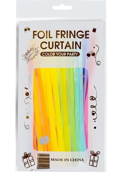 Metalize Macaron Gökkuşağı Kapı Duvar Fon Süsü