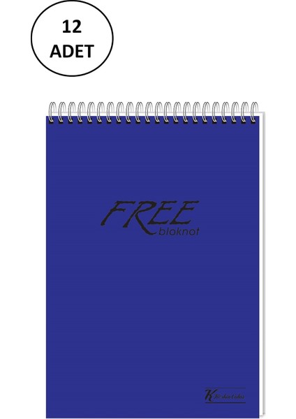 Keskin Bloknot Free A4 Pp Kapak Spiralli 100 Yaprakçizgili 12 Adet