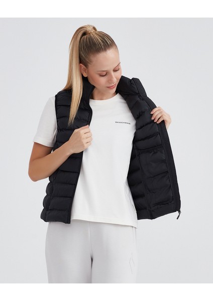 W Outerwear Padded Vest Kadın Siyah Yelek S231239-001
