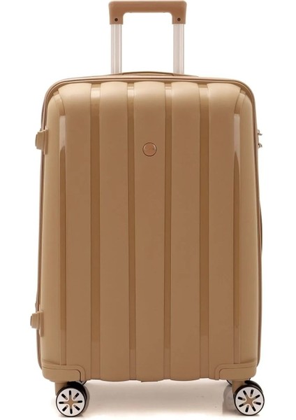 V305 Büyük Boy Polipropilen Tekerlekli Valiz Bavul Seyahat Tatil Kırılmaz Süper Esnek