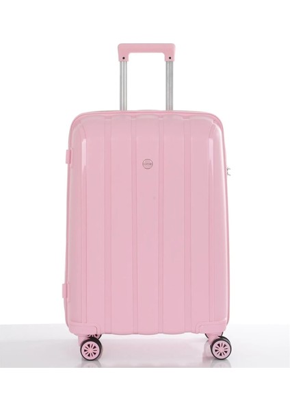 V305 Büyük Boy Polipropilen Tekerlekli Valiz Bavul Seyahat Tatil Kırılmaz Süper Esnek